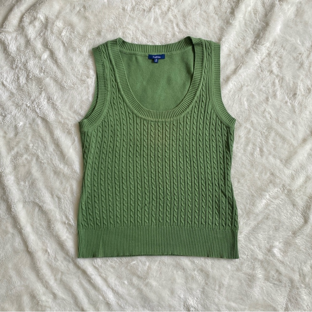 Reitmans Cable Knit Sweater Vest - Forest Green